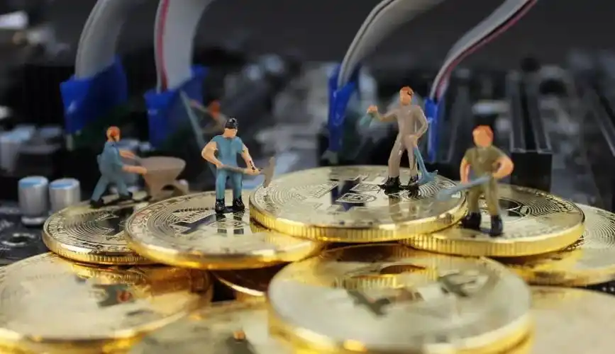 A sophisticated mining rig with multiple GPUs, showcasing the specialized hardware required for efficient cryptocurrency mining.